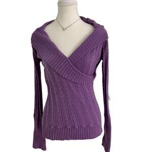 BCBG Maxazria Vintage Cotton Knitted Sweater Fitted Top Size Large